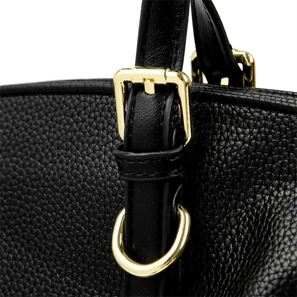 PU leather solid colour shoulder Bags