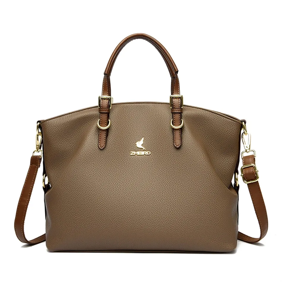 PU leather solid colour shoulder Bags
