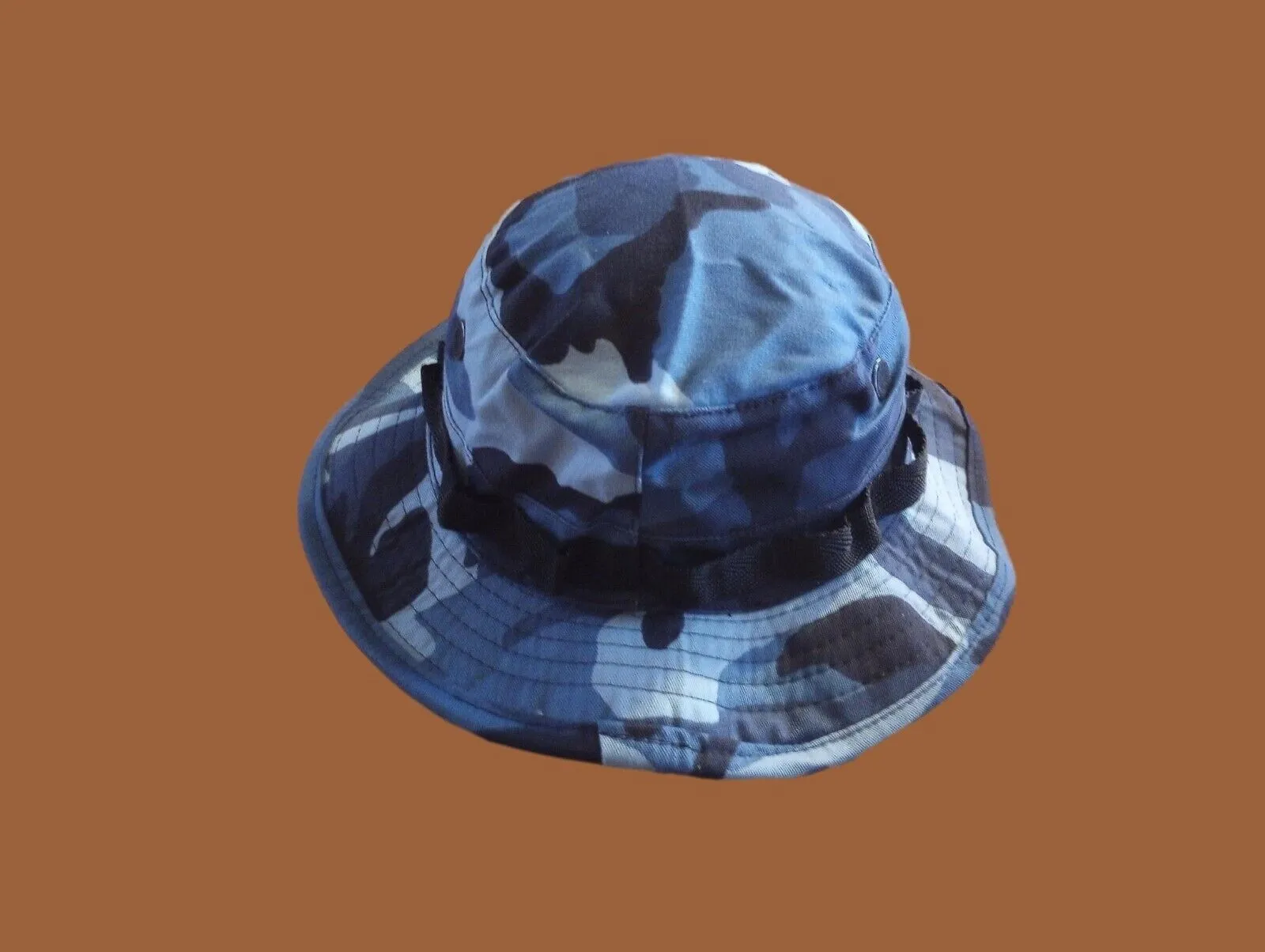 Sky Blue Woodland Camouflage Boonie Hat Type II Sun Hot Weather U.S.A Made
