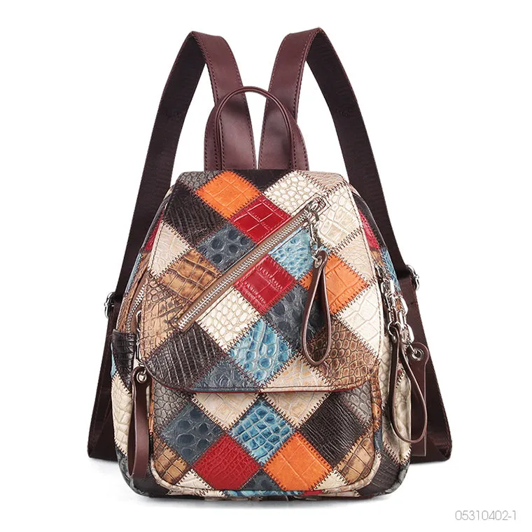 Small Ladies Boho Backpack Bag Leather Rucksack For Women