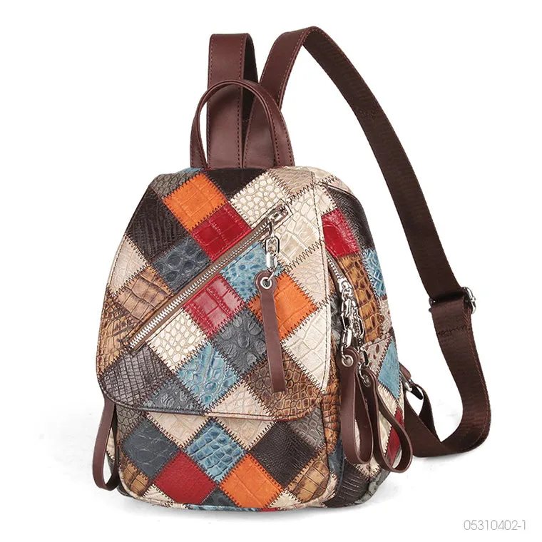Small Ladies Boho Backpack Bag Leather Rucksack For Women