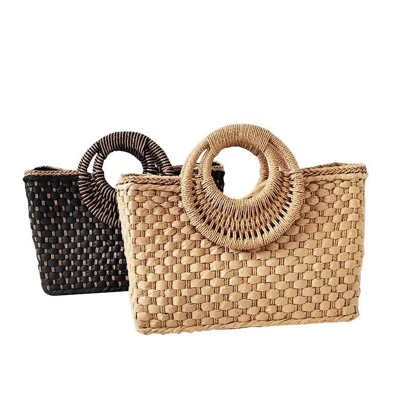 Versatile Retro Square Straw Bags