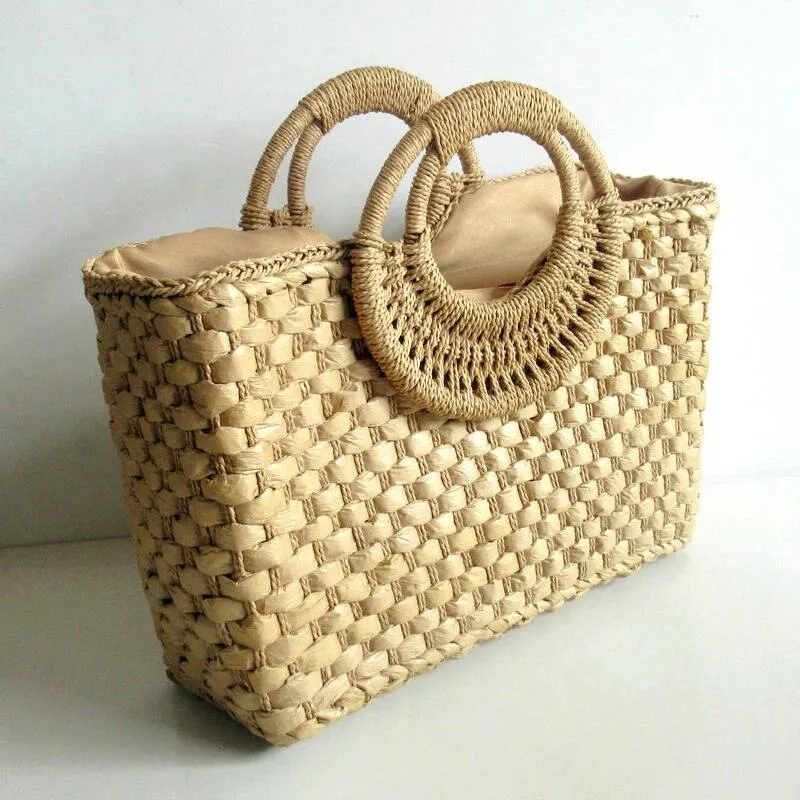 Versatile Retro Square Straw Bags