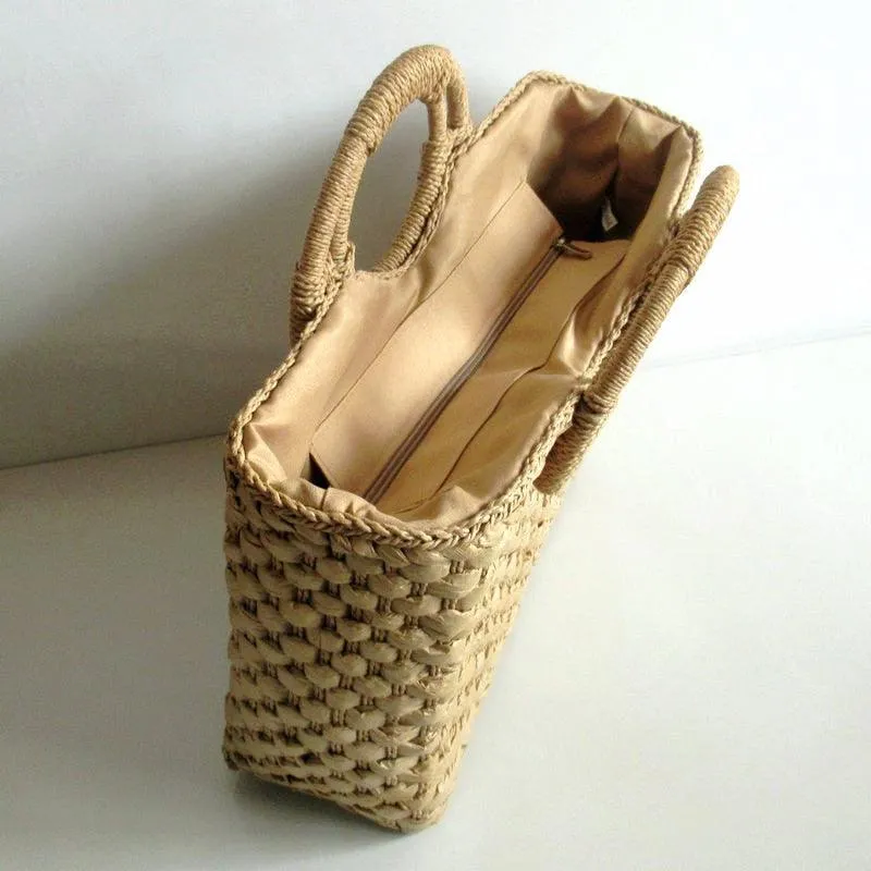 Versatile Retro Square Straw Bags