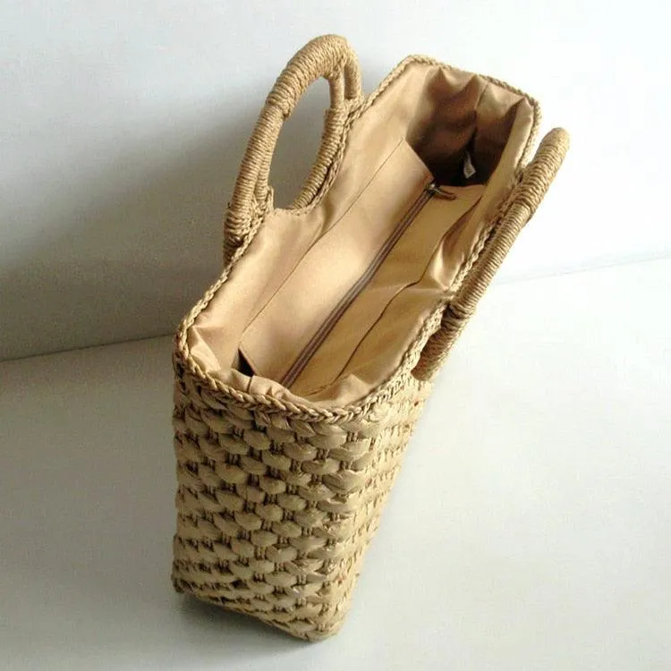 Versatile Retro Square Straw Bags