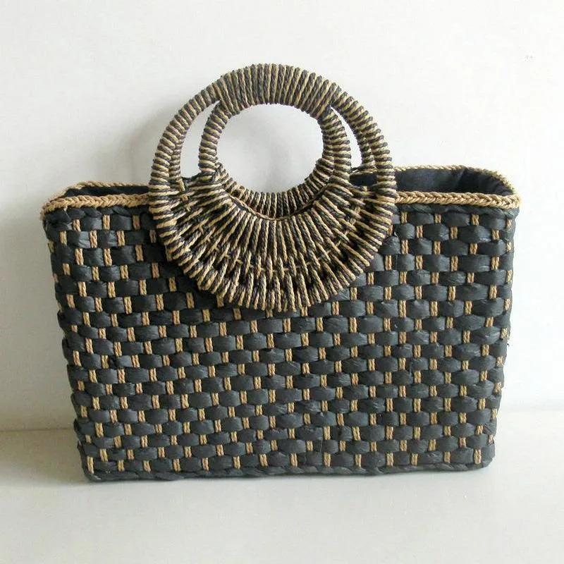 Versatile Retro Square Straw Bags
