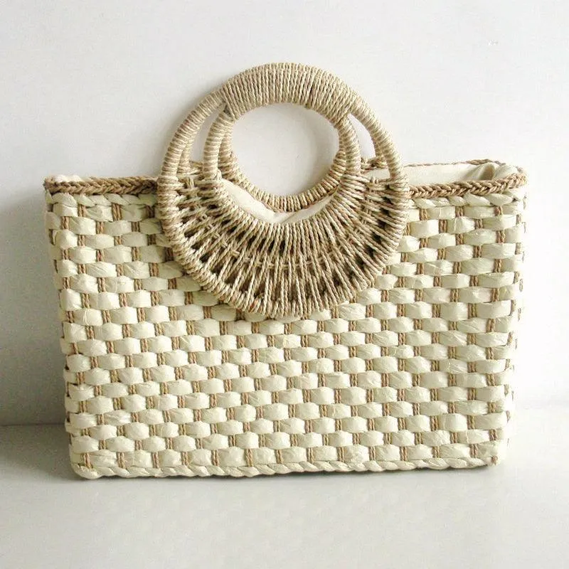 Versatile Retro Square Straw Bags