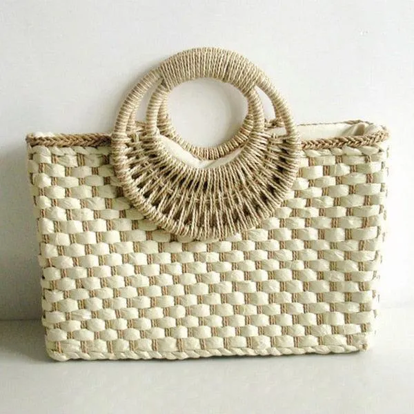 Versatile Retro Square Straw Bags