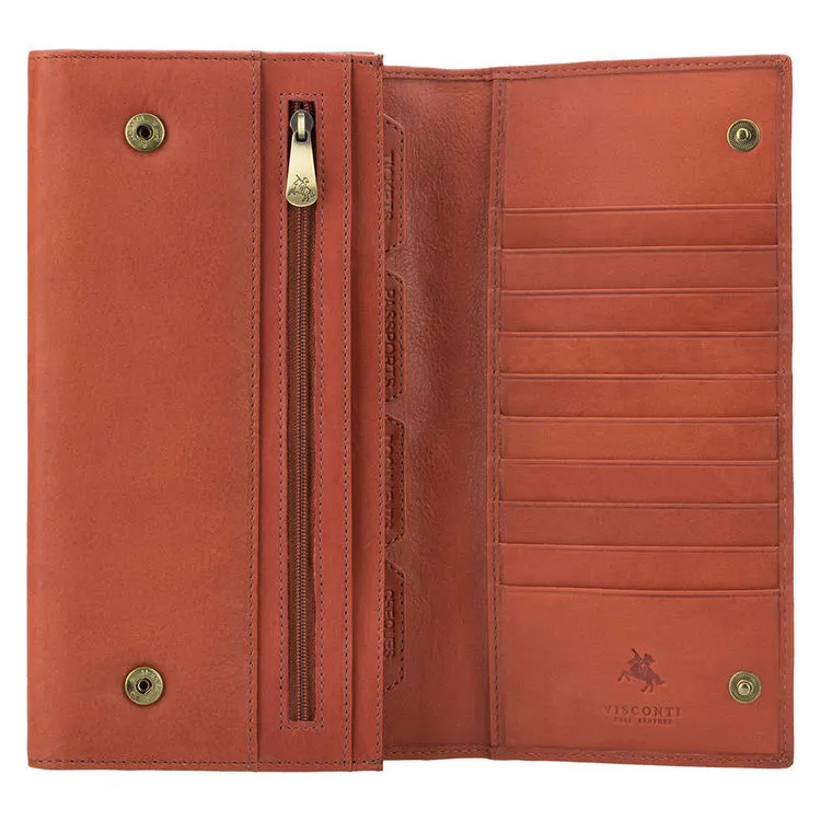 Visconti Brown Leather Clutch Bag
